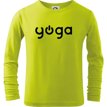 Dětská móda Power yoga logo - Triko dětské Long Sleeve - 104-110cm / 3-4 roky ( Limetková )