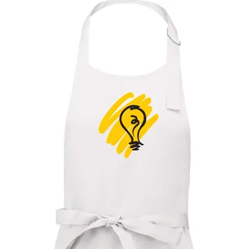 Kuchyňská zástěra Žárovka splash - Dámská zástěra na vaření - Univerzální velikost ( Bílá )