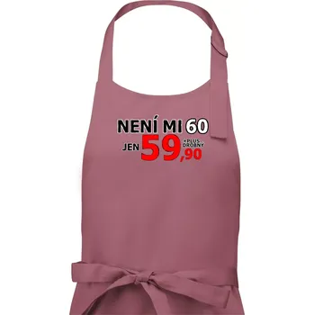 Kuchyňská zástěra Není mi 60 - Pánská zástěra na vaření - Univerzální velikost ( Starorůžová )