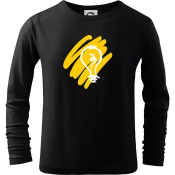 Chlapecké tričko Žárovka splash - Triko dětské Long Sleeve - 122 cm/6 let ( Černá )