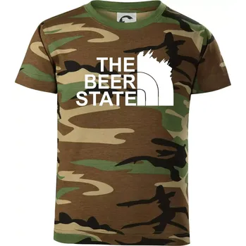 Chlapecké tričko The Beer State - Praha - Dětské maskáčové triko - 134 cm/8 let ( Hnědý maskáč )