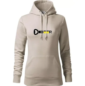 Dámská mikina Otvírák Beer - Mikina dámská Cape s kapucí - XL ( Ledově šedá )