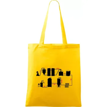 Pivní cesta od výroby k výčepu - Taška bavlněná - 42 x 38 cm ( Žlutá )