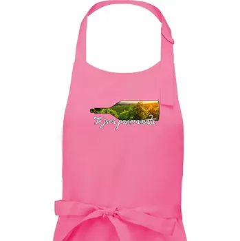 Kuchyňská zástěra To jsou panoramata vinice - Dámská zástěra na vaření - Univerzální velikost ( Růžová )