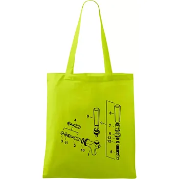 Pípa nákres - Taška bavlněná - 42 x 38 cm ( Limetková )