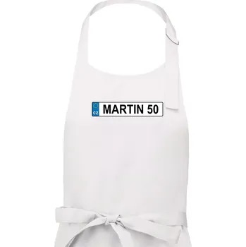 Kuchyňská zástěra SPZ Martin 50 - Pánská zástěra na vaření - Univerzální velikost ( Bílá )