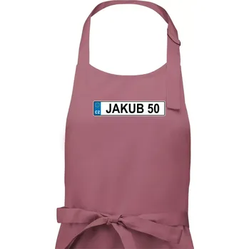 Kuchyňská zástěra SPZ Jakub 50 - Pánská zástěra na vaření - Univerzální velikost ( Starorůžová )