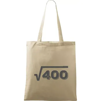 Nákupní taška Narozeniny odmocnina 20 - Taška bavlněná - 42 x 38 cm ( Naturální )