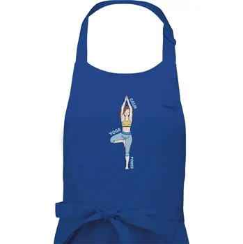 Kuchyňská zástěra Calm yoga power (Radek Pilař ART) - Dámská zástěra na vaření - Univerzální velikost ( Královská modrá )