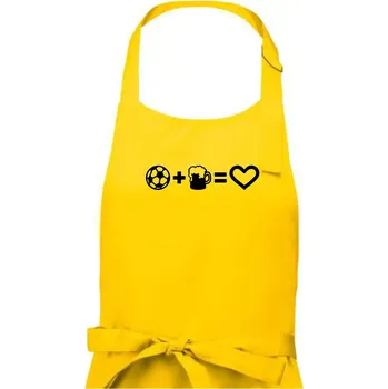 Kuchyňská zástěra Míč, pivo, srdce - Dámská zástěra na vaření - Univerzální velikost ( Žlutá )
