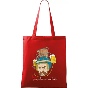 Nákupní taška Beerpetuum mobile - Taška bavlněná - 42 x 38 cm ( Červená )
