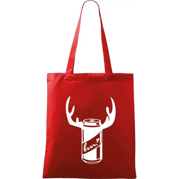 Nákupní taška Pivo plechovka - Taška bavlněná - 42 x 38 cm ( Červená )
