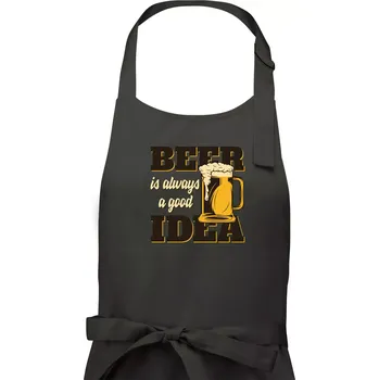 Kuchyňská zástěra Beer idea - Dámská zástěra na vaření - Univerzální velikost ( Tmavá břidlice (šedá se zeleným nádechem) )
