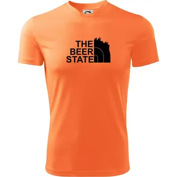 Pánské tričko The Beer State - Praha - Pánské triko Fantasy sportovní (dresovina) - L ( Neon mandarine )