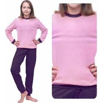 Dívčí pyžamo Dívčí pyžamo hladké, bez potisku, antialergenní BAVLNA, dlouhý rukáv, velikost 134