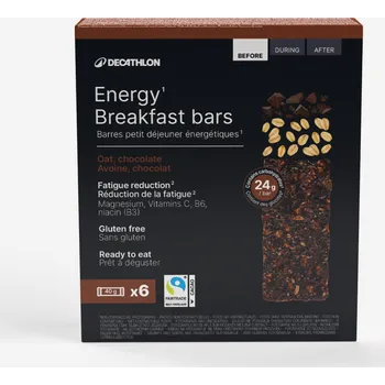 DECATHLON Snídaňová čokoládová tyčinka bez lepku 6 ks