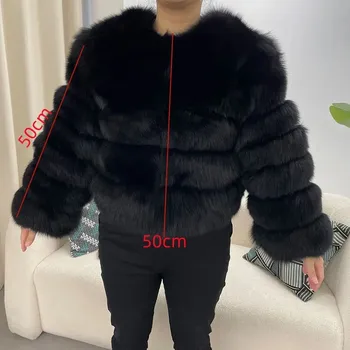 Dámský kožich Luxusní kabát kožich z mývalí kožešiny – kulatý výstřih Velikost: L, Barva (Varianta): Black fox