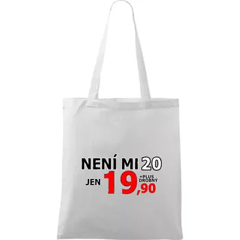 Není mi 20 - Taška bavlněná - 42 x 38 cm ( Bílá )