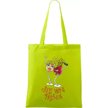 Best wine friends dancing (Pecka design) - Taška bavlněná - 42 x 38 cm ( Limetková )