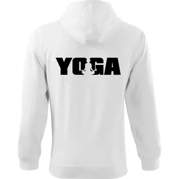 Pánská mikina Yoga nápis - Mikina s kapucí na zip trendy zipper - S ( Bílá )