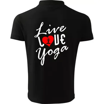 Pánská košile Live Love Yoga - Polokošile pánská Pique Polo 203 - S ( Černá )