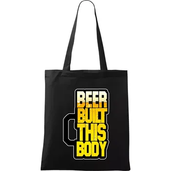 Beer built this body - Taška bavlněná - 42 x 38 cm ( Černá )