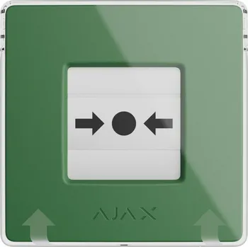 Sada domovního alarmu Ajax ManualCallPoint (Green), bezdrátové tlačítko pro aktivaci požárního poplachu, zelená barva