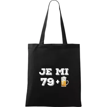Nákupní taška Je mi 80 pivo - Taška bavlněná - 42 x 38 cm ( Černá )