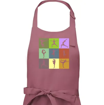 Kuchyňská zástěra Yoga abeceda - Pánská zástěra na vaření - Univerzální velikost ( Starorůžová )