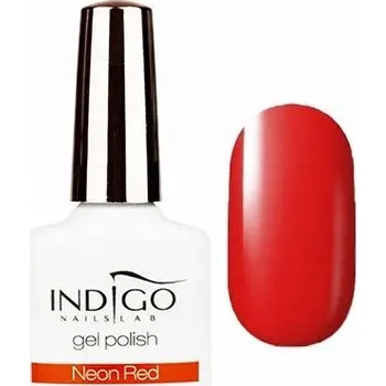 Lak na nehty Hybridní lak barevný lak Indigo Neon Red 7 ml
