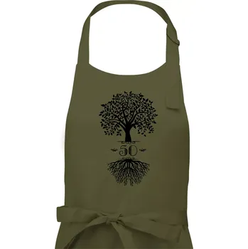 Kuchyňská zástěra Narozeninový strom 50 - Pánská zástěra na vaření - Univerzální velikost ( Khaki )