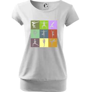 Yoga abeceda - Volné triko city - S ( Bílá )