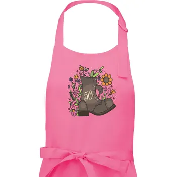 Kuchyňská zástěra Stará bota 50 - Pánská zástěra na vaření - Univerzální velikost ( Růžová )