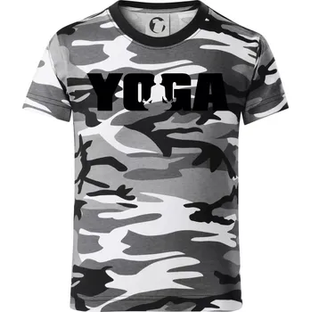 Chlapecké tričko Yoga nápis - Dětské maskáčové triko - 134 cm/8 let ( Šedý maskáč )