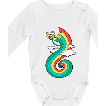 Piju jako duha (Pecka design) - Body kojenecké s dlouhým rukávem - Dlouhý r. do 3 měs ( Bílá )