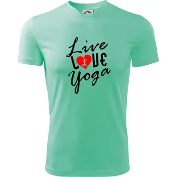 Pánské tričko Live Love Yoga - Pánské triko Fantasy sportovní (dresovina) - L ( Mátová )