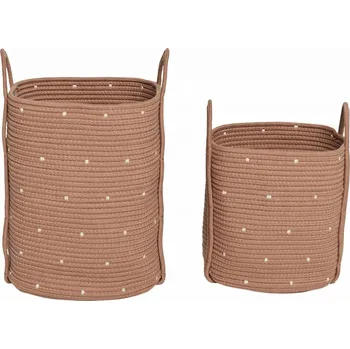 Koš na prádlo KOŠ NA PRÁDLO NEBO HRAČKY PRO DĚTI BAVLNA SADA 2 KUSŮ OYOY MINI