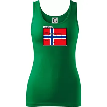 Dámské tričko Norsko vlajka další státy - Dámské tílko - S ( Středně zelená )