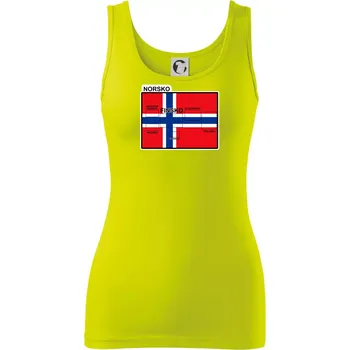 Dámské tričko Norsko vlajka další státy - Dámské tílko - L ( Limetková )