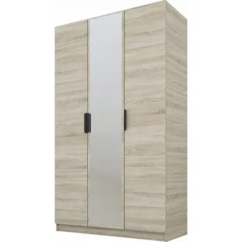 Šatní skříň Skříň CYNTHIA, dub sonoma, třídveřová, 120x52x200, zrcadlo