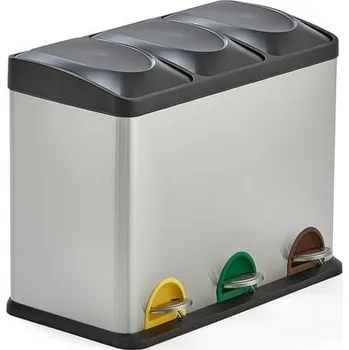 Odpadkový koš Koš na tříděný odpad ADDISON, 3 nádoby, 45 l