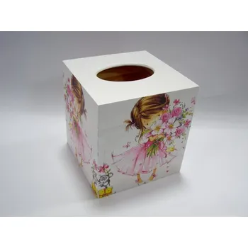 Krabice na papírové kapesníky - čtvercová - Holčička