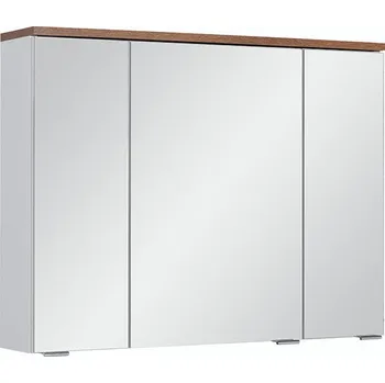 Koupelnový nábytek Zrcadlová skříňka bez osvětlení Spok 80 ZS bílá/dub country