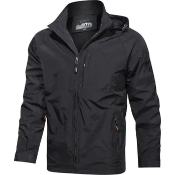 Pánská softshellová bunda Pánská outdoorová bunda s kapucí do větru a deště Barva: Černá, Velikost: L