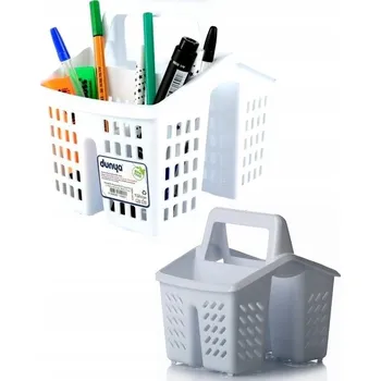 Úložný box Stojan na psací potřeby na stůl, organizér se 2 přihrádkami a držadlem