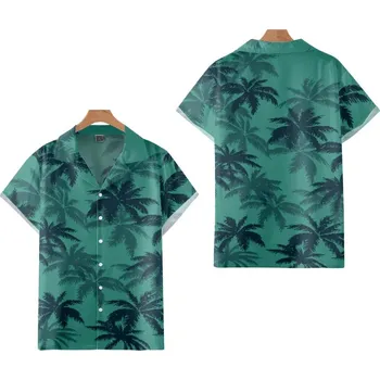 Pánská košile Pánská letní havajská košile s potiskem palem Velikost: 3XL, Barva (Varianta): z60A01