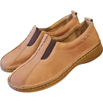 Dámské polobotky 6304 - 760 zdravotní kožené hnědé polobotky s podporami kleneb nožních; česká výroba 36