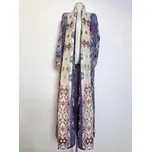 Dlouhý vintage kabát s límečkem – plisovaný orientální styl Velikost: ONE SIZE, Barva (Varianta): O(145CM)