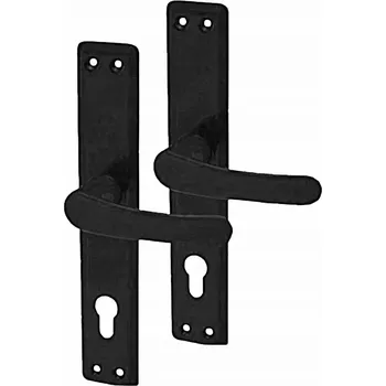 Dveřní kování KLIKA PRO BRÁNOVÉ ZÁMKY, BRÁNOVÁ, PRO VLOŽKU, ANTIKOROZNÍ, ČERNÁ, 90MM