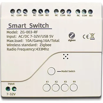 vypínač Beznapěťové relé, ovladač 4 kanály NC NO Zigbee + RF 7-32V TUYA EWELINK